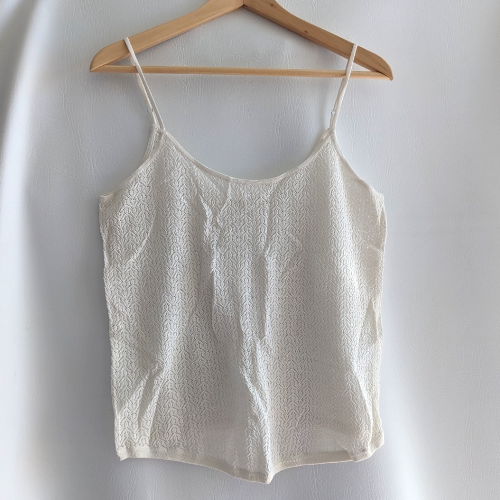 A.L.C. Lace Knit Cream Camisole Adjustable Straps M